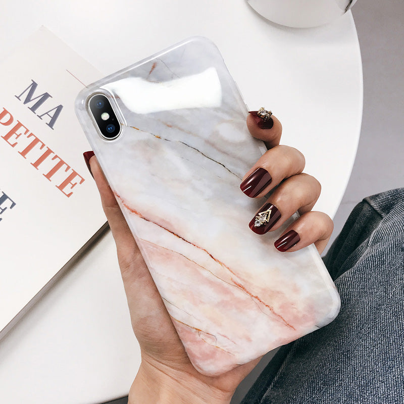 Geometric Marble Texture iPhone 11 X XR XS Max 11 Pro Max Soft Cases Cover For iPhone 6 6S 7 8 Plus