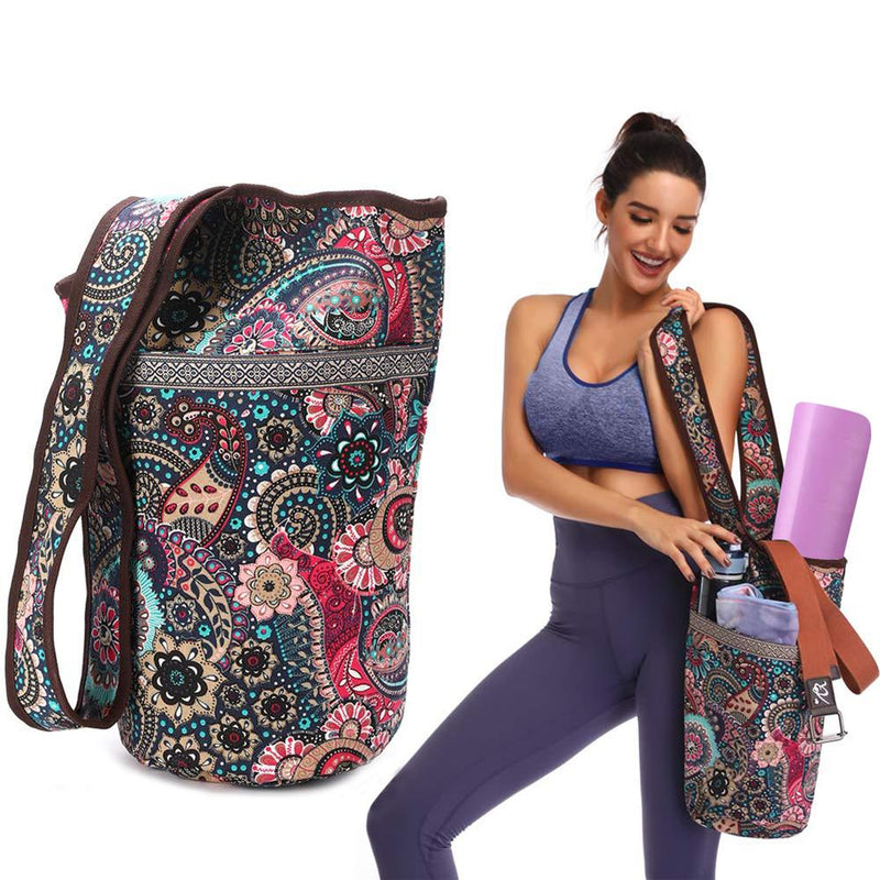 Yoga Mat Bag Casual Fashion Canvas Yoga Bag Backpack With Large Size Zipper Pocket Fit Most Size Mats Yoga Mat Tote