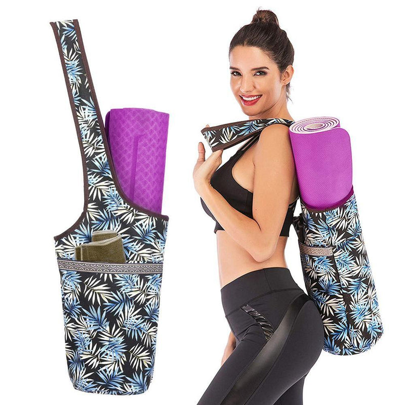 Yoga Mat Canvas Backpack With Large Size Zipper Pocket