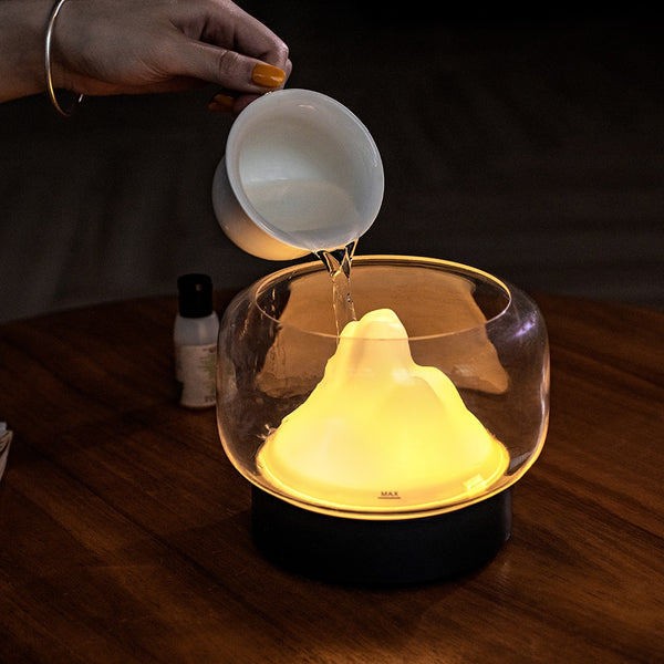 BPA Free Aroma Diffuser 400ML Moutain View Essential Oil Aromatherapy Difusor With Warm and Color LED Lamp Humidificador