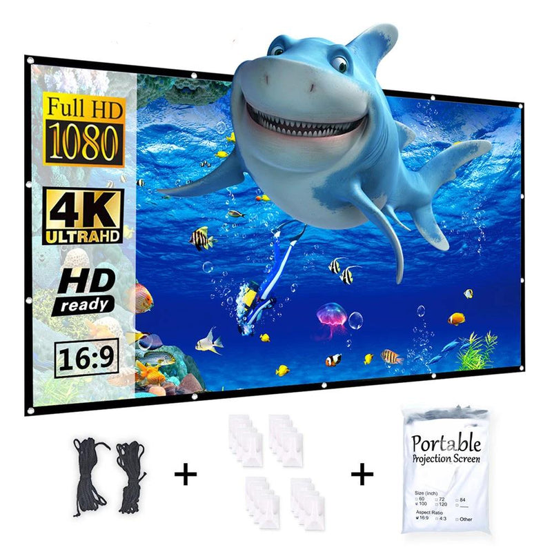 Projector Screen Portable HD Foldable Anti-crease for Home Theater Outdoor Indoor Double Sided 