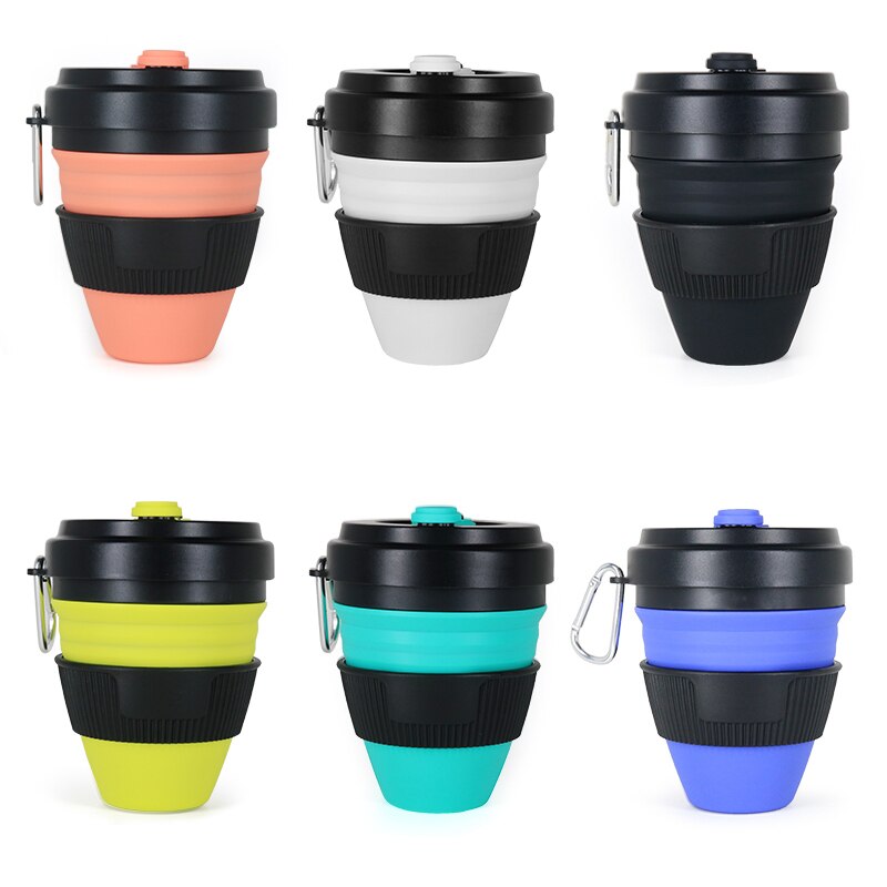 450ml Folding Silicone Cup Mugs Portable Silicone Telescopic Drinking Collapsible Silica Coffee Cup With Lids Travel by ACEBON