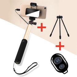 Handheld Tripod Wired Mini Selfie Stick Bundles Bluetooth Remote Tripod