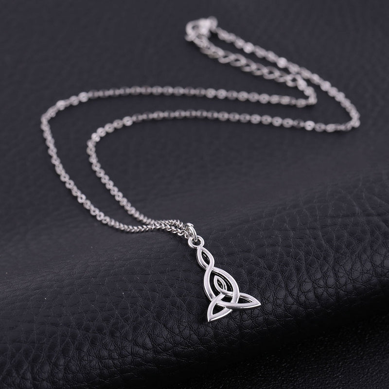 Celtics Knot Lucky Holy Guarding Pendant Necklace Goth Silver Color Chain Wicca Triqueta Jewelry