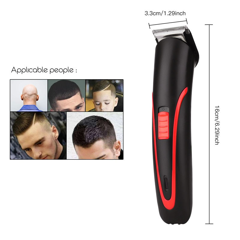 Portable Rechargeable Hair Beard Clipper Electric Cordless Mini Hair Trimmer Cutting Machine 