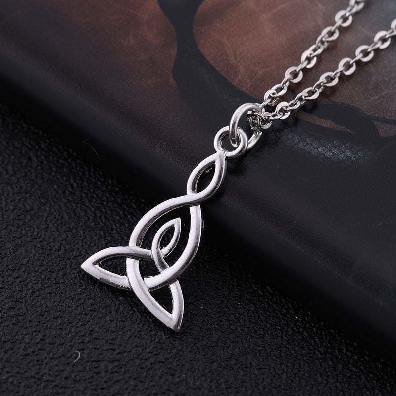 Celtics Knot Lucky Holy Guarding Pendant Necklace Goth Silver Color Chain Wicca Triqueta Jewelry