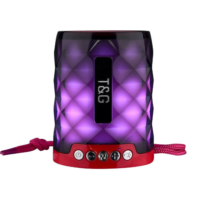 Mini Bluetooth Speaker Diamond Portable LED Light Outdoor Wireless