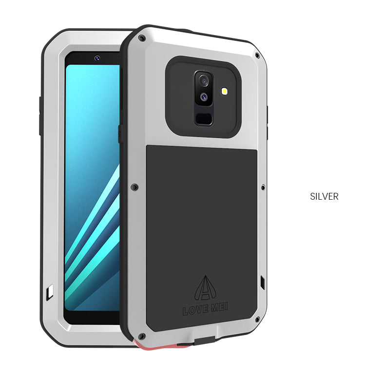 For Samsung Galaxy A6 2018 Case LOVE MEI Shock Dirt Proof Water Resistant Metal Armor Cover Phone Case for Galaxy A6 Plus 2018