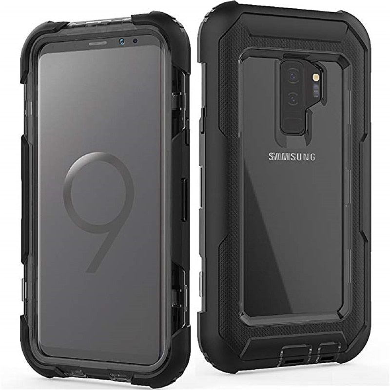 Samsung Galaxy S9 Plus 3 in 1 Phone Case Cover Hard Protective Shockproof Clip