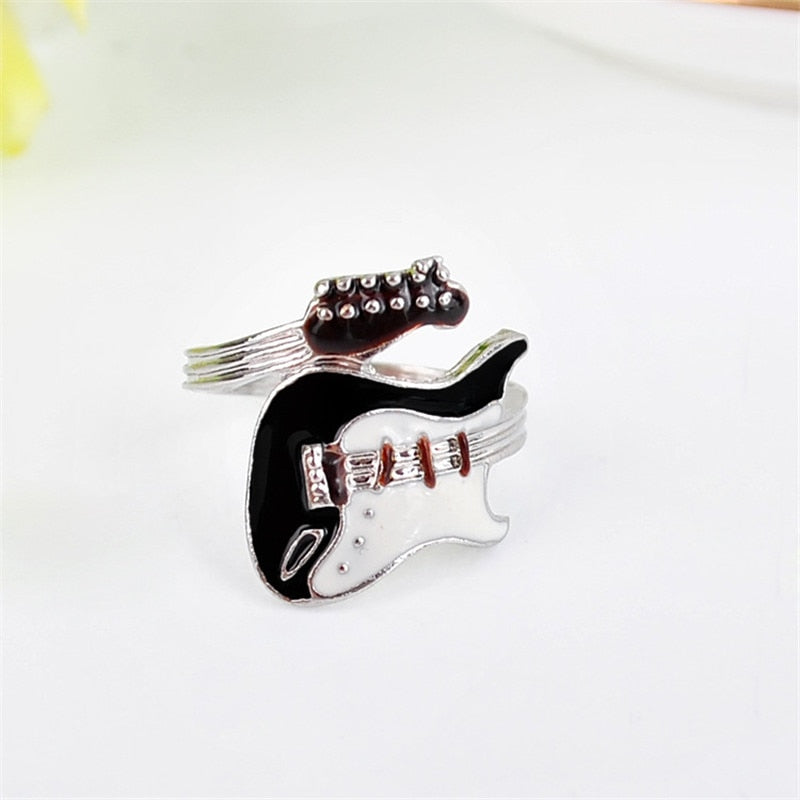 Fashion Electric Finger Alloy Style Ring Jewelry Rock Music Guitar Personality Punk Ring