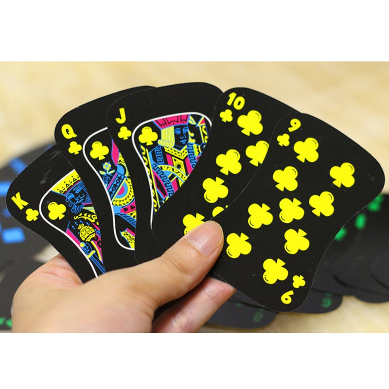 54 Cards Newest Luminous Playing Cards Fluorescence Night Watch Poker Cards Board Game Bar Nightclub Nights Poker Cool Wholesale