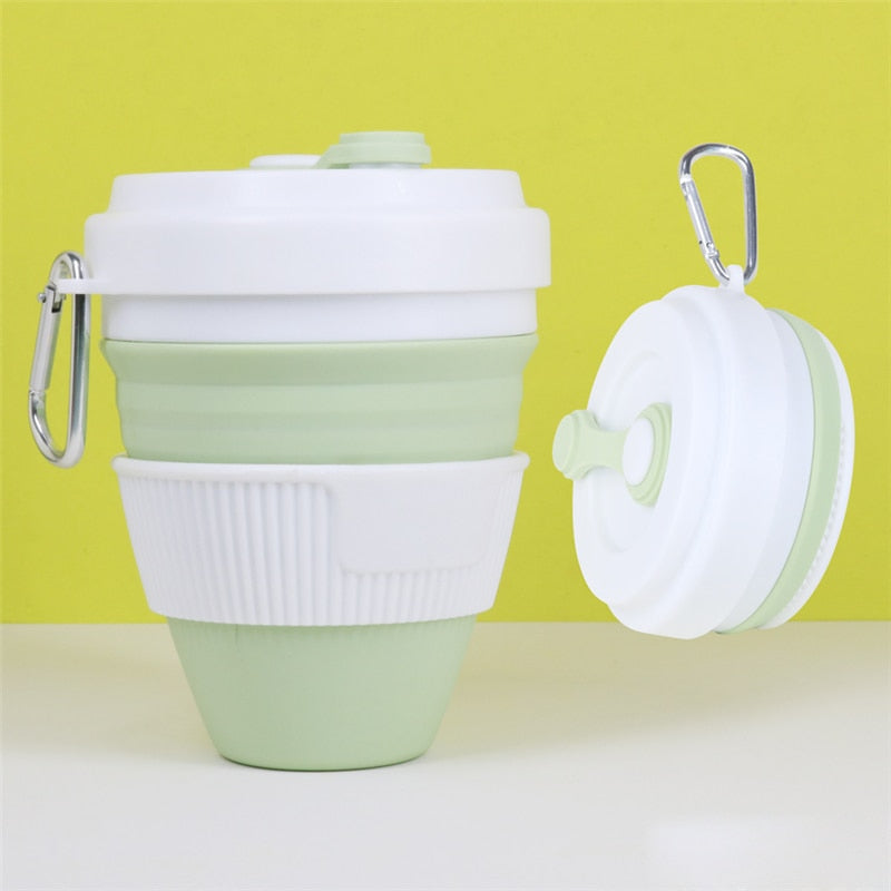 450ml Folding Silicone Cup Portable Telescopic Drinking Collapsible Coffee Cup