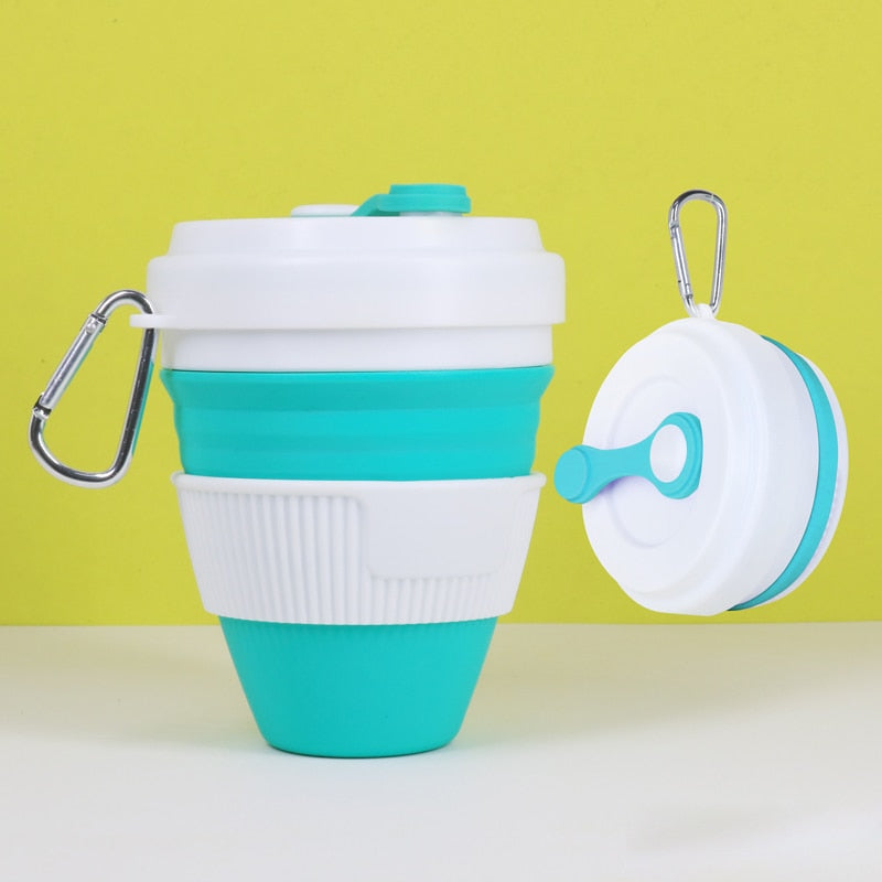 450ml Folding Silicone Cup Portable Telescopic Drinking Collapsible Coffee Cup