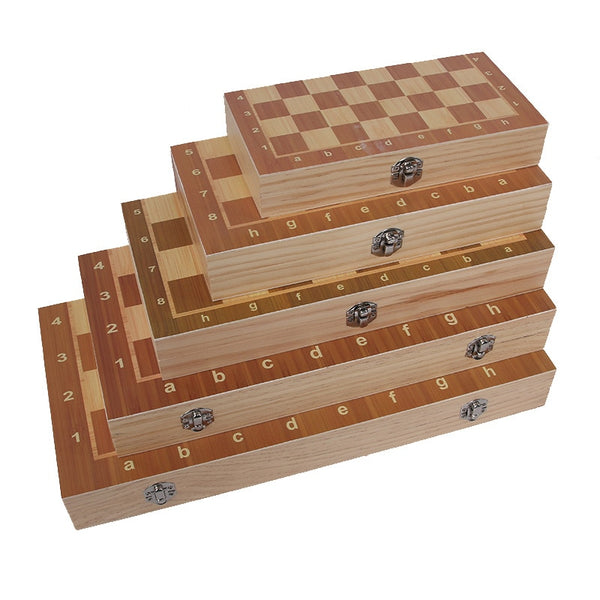 Hot High Qulity 39cm X 39cm Classic Wooden Chess Set Board Game Foldable Magnetic Folding Board Packaging Wooden Chess