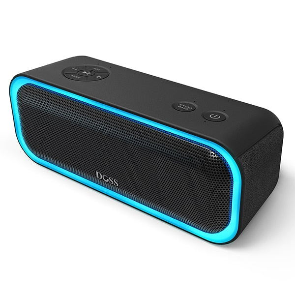 Wireless Bluetooth Speaker Flashing LED Light Enhanced Bass Stereo Sound Waterproof